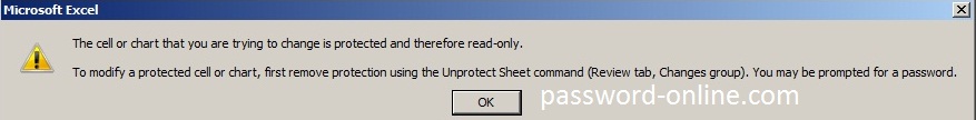 the cell or chart that you are trying to change is protected and therefore read-only